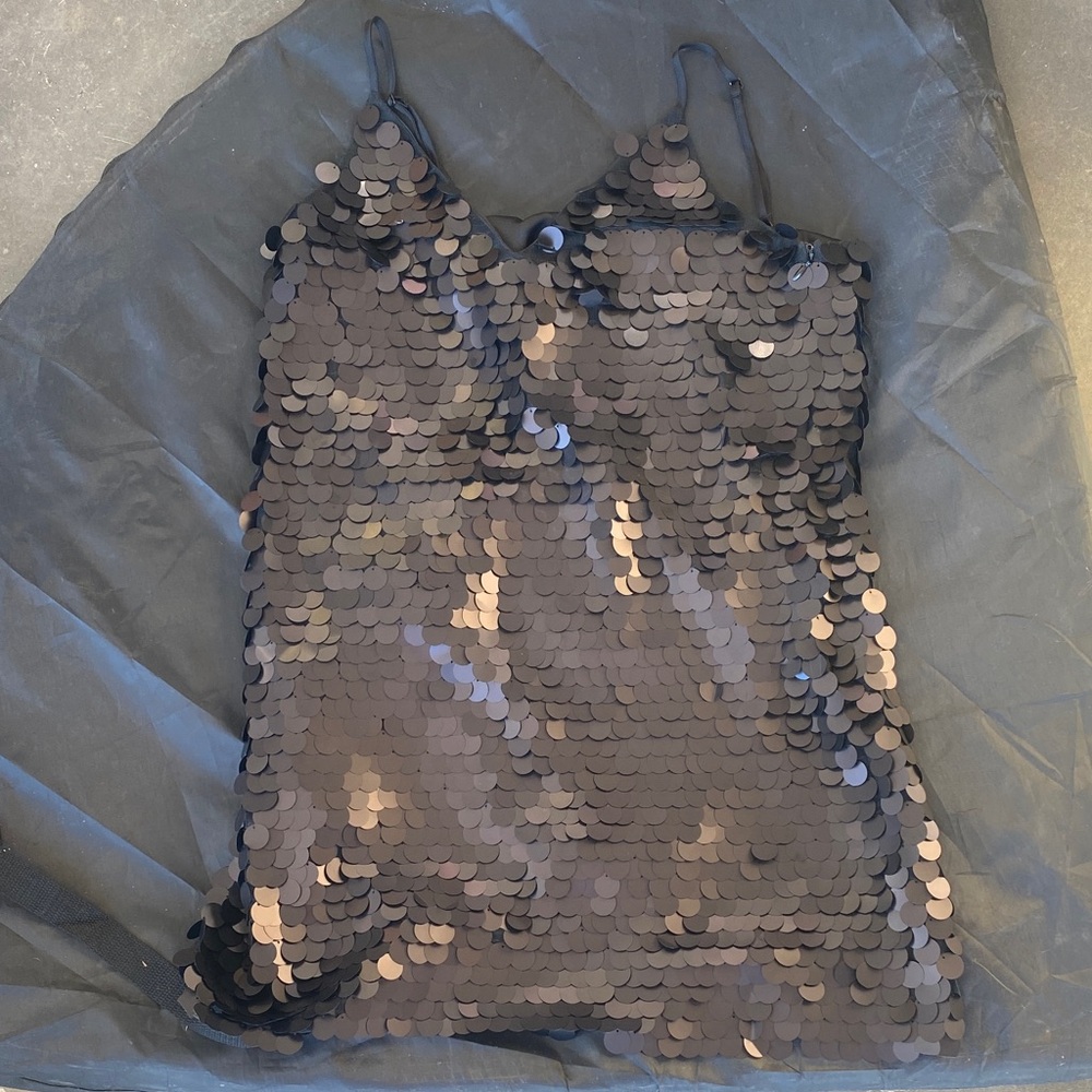 Line & Dot Black Sequin mini dress